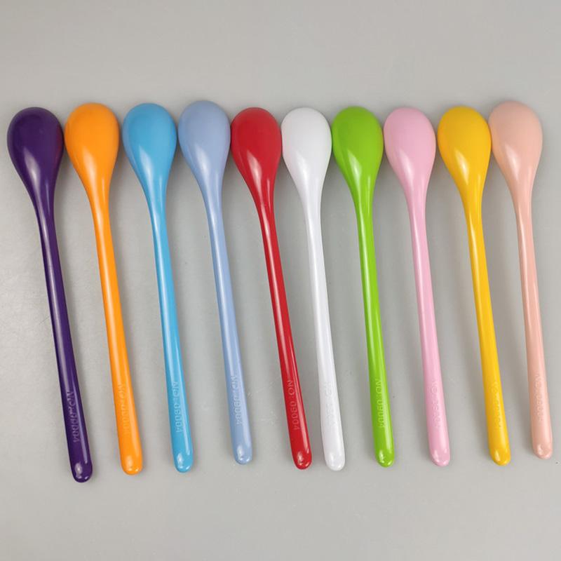 1pc Lange Griff Bunte Kunststoff Löffel Geschirr Löffel Für Kaffee Gelee Eis Dessert Vorspeise Rühren Löffel