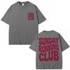 Sunday Running Club Graphic T-Shirt Men Women Sporty Jogging Vintage Summer T Shirts Oversized Cotton Casual T Shirts