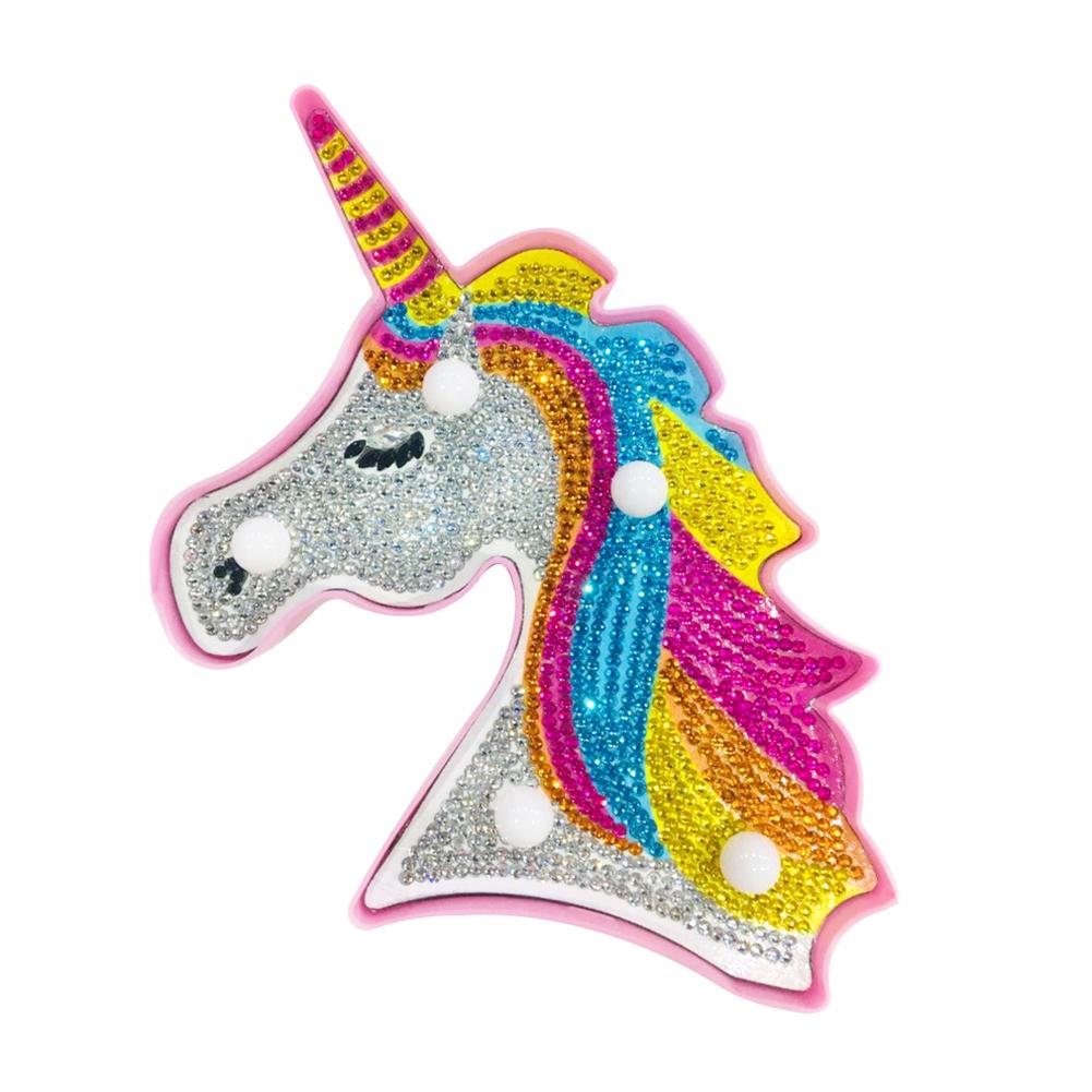 Creative DIY Full Drill Diamond Painting Horse Model LED Light Home Bedroom Decorative Animal Night