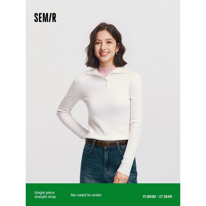 

Senma Sweater Women s High Collar Short Section Shoulder Tight Pullover Casual Style Winter Slimming Bottoming Shirt Minimalist Elegant Black 90001 155/80A/S