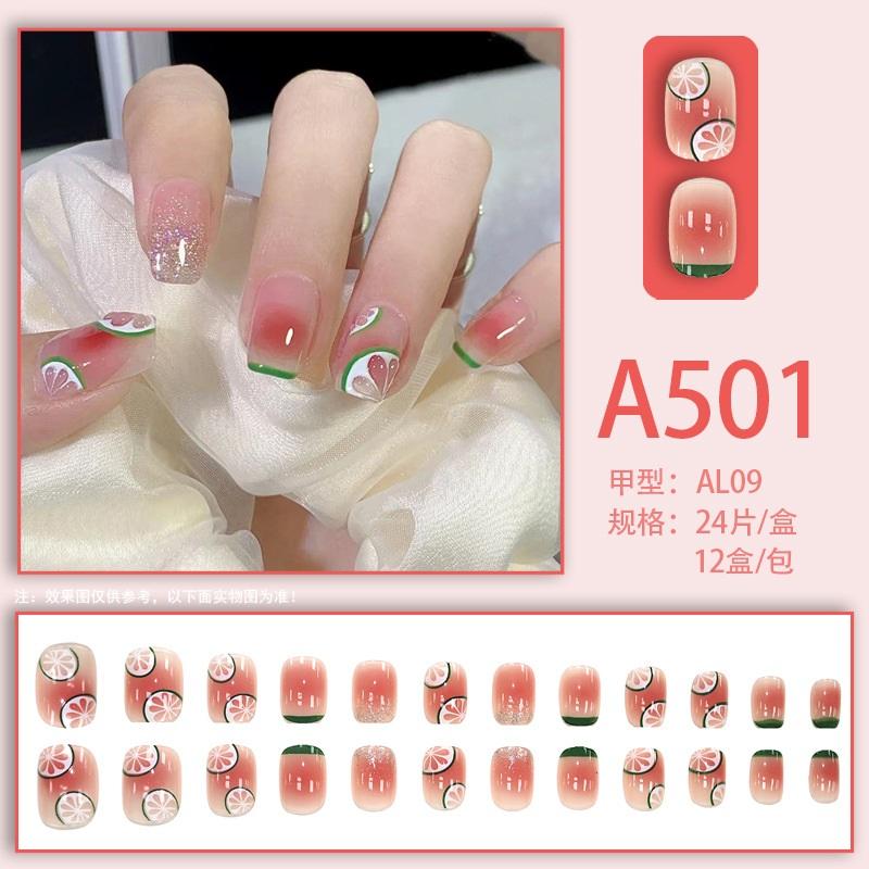 Manicure Sheet, Fake Nails, Finished Product, Simple Lemon Ice Style Manicure, Hair Change, Wearing Nails