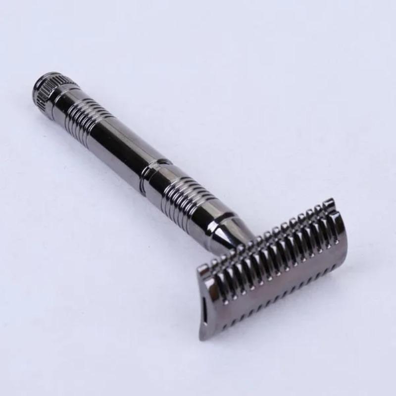 YAQI Men's Gunmetal Color Double Edge Safety Razor For Cleaning Beard Simple Fashion High Quality Portable Shaving Razor New