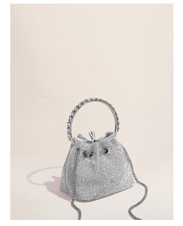 Dámská módní kbelíková taška s kamínky na rok 2023 - Celoplošný diamantový design Dionysus crossbody a podpažní trendy