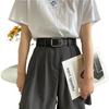 Korean Style Trendy Retro Belt With Square Buckle For Youth Perfect For Jeans And Casual Wear