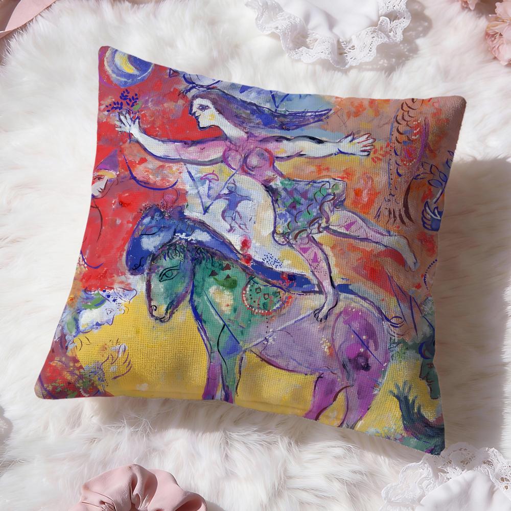 M-Marc C-Chagall Paintings Cushion Cover Premium Comfort Reversible Pillow Cove -Two In One Design for Any Room & Car Interior