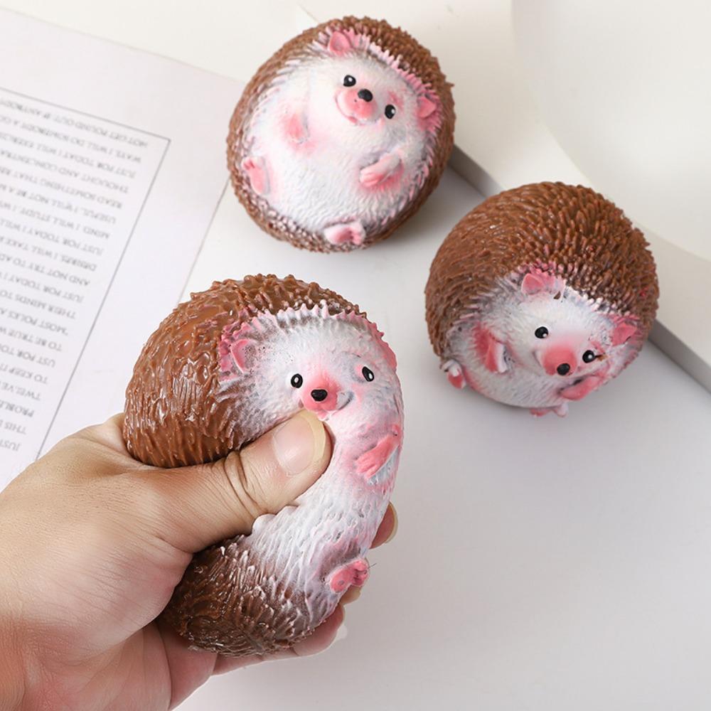 TPR Cartoon Hedgehog Decompression Toys Animals  Stress Ball   Grip Training