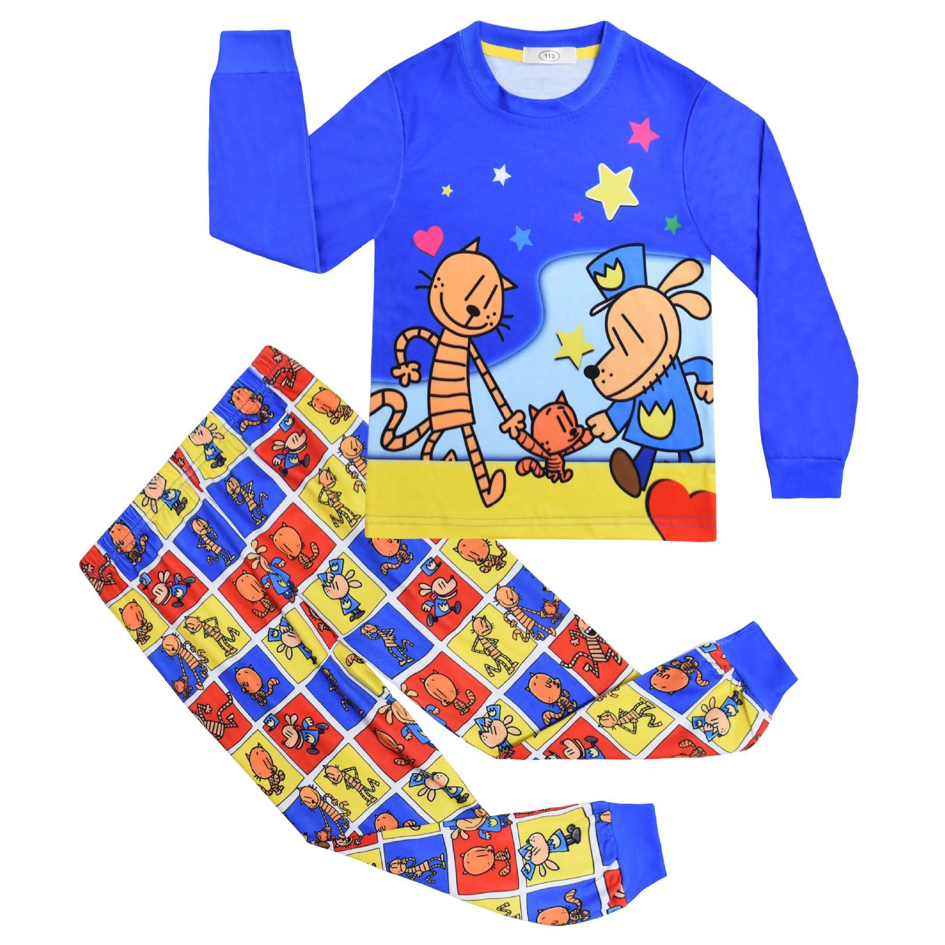 

Dress Up, Detective Dog, Digital Clothing Printing, Children S Loungewear Long-Sleeved Set Two-Piece Set 81096 100