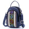Ethnic Style Embroidered Canvas Bag With Zipper Pockets For Daily Use