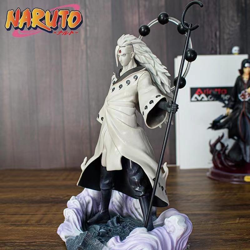 Naruto Anime Model Model 28cm Uchiha Madara Action Model PVC Statue Collectible Kids Toys Gift Durable Collection