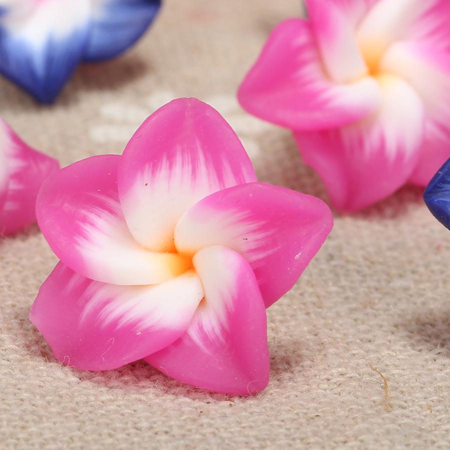 15mm Polymer Clay Plumeria Egg Flower Beads for DIY Bracelet and Necklace Jewelry Making