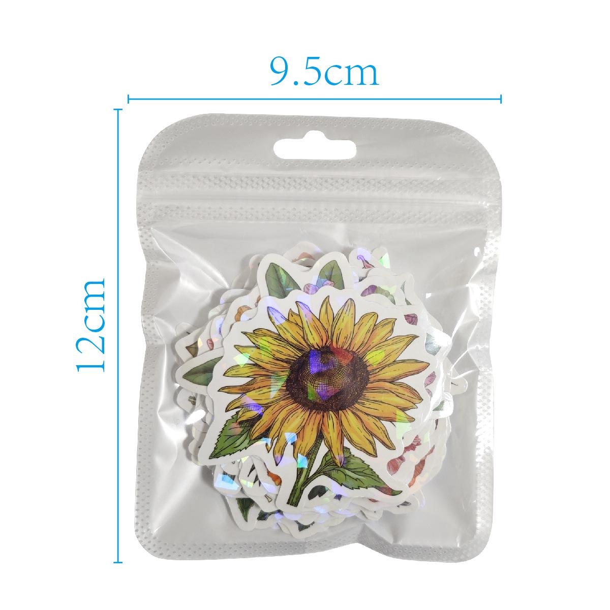 

Цветочные наклейки 50 голографические блестящие для украшения подарков, ноутбуков, чемоданов, водонепроницаемые, лазерные наклейки