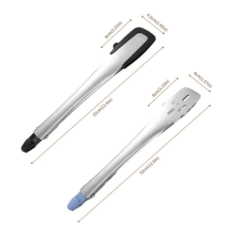 2 Piece Multipurpose Rustless steel Cooking Tongs Slip Polystyrene Grip Heatproof For Roasting Serving