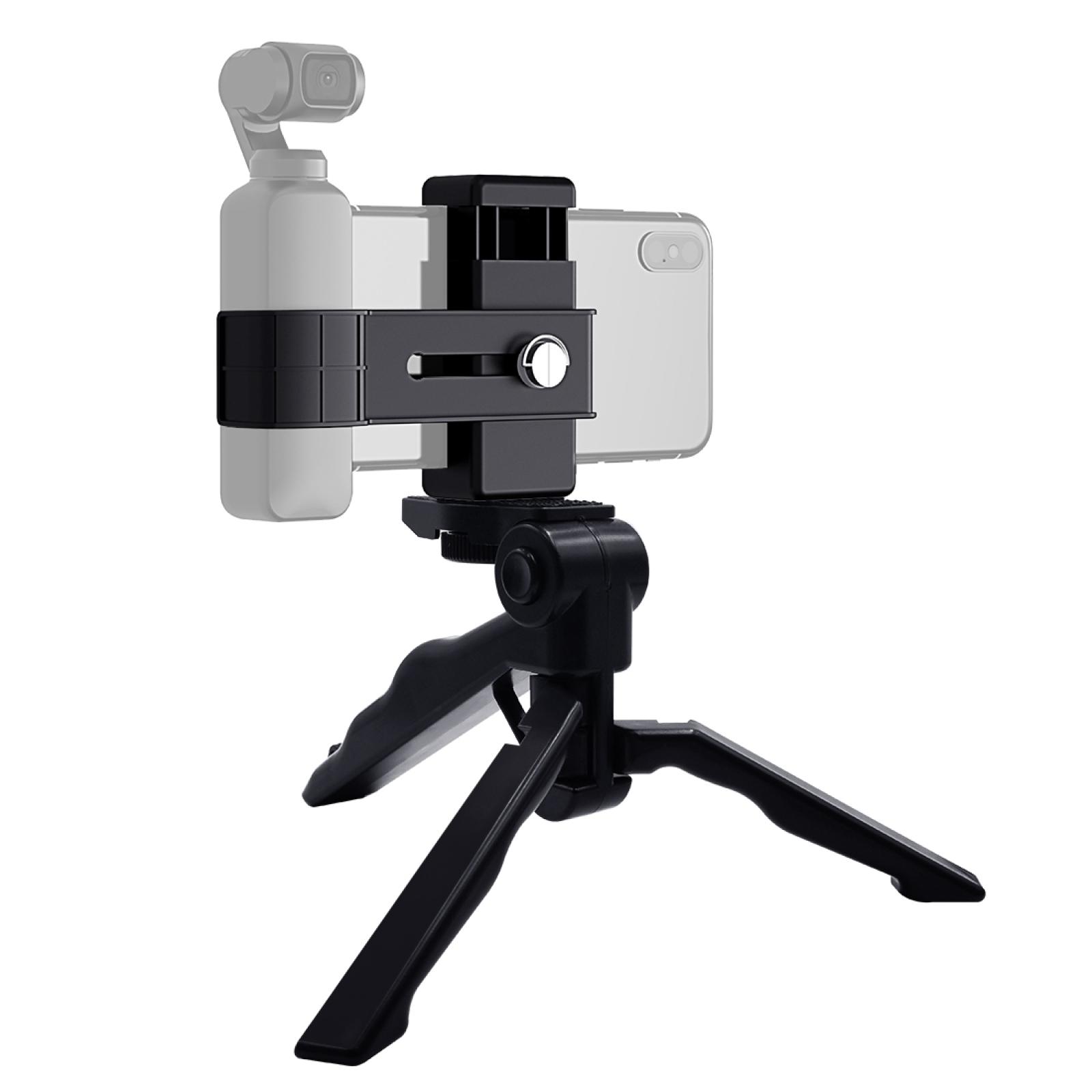 PULUZ PKT46 For DJI Pocket 2/Osmo Pocket PU379 Phone Holder Clamp with PU191 Foldable Tripod Handheld Grip A