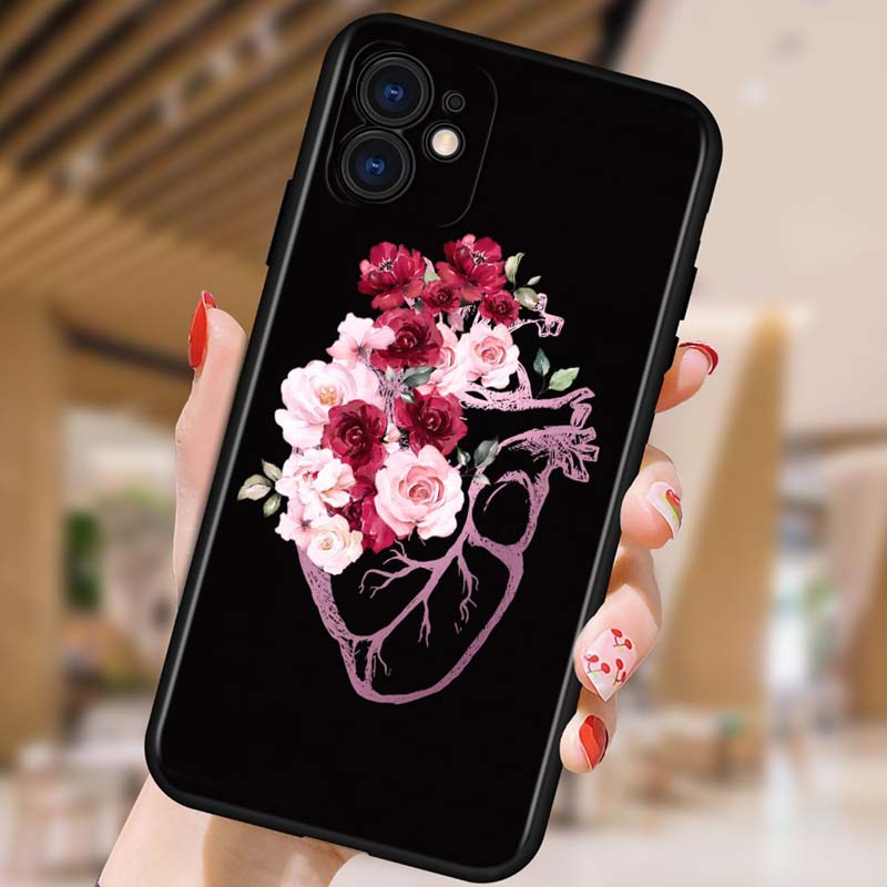 Human Heart Flower For Phone Case For iPhone Samsung Galaxy Redmi Xiaomi Oppo OnePlus Note S A 7 8 9 10 11 12 13 14 20 21 22 23 53 54 Pro Max Ultra