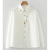 Spring Artistic Fresh Rabbit Embroidered White Long Sleeve Women's Shirt Student Versatile Button