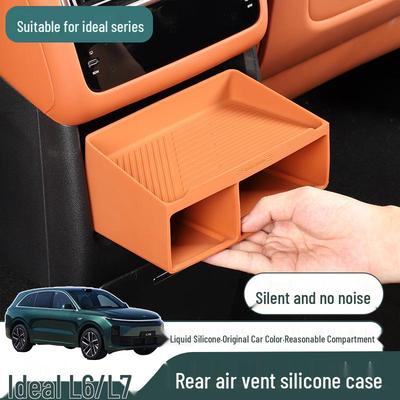 Ideal L6L7 Silicone Rear Seat Storage Box - Car Interior Console Armrest Organizer
