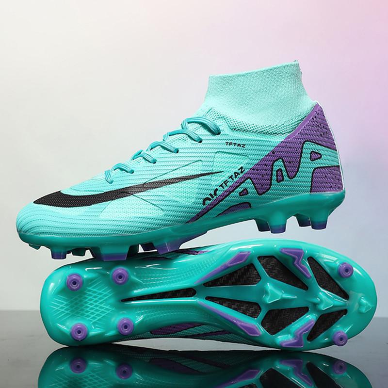 

Cherry blossom powder Messi thorn 152025 fly-woven football shoes men s high-top long nails broken nails grass training shoes 35