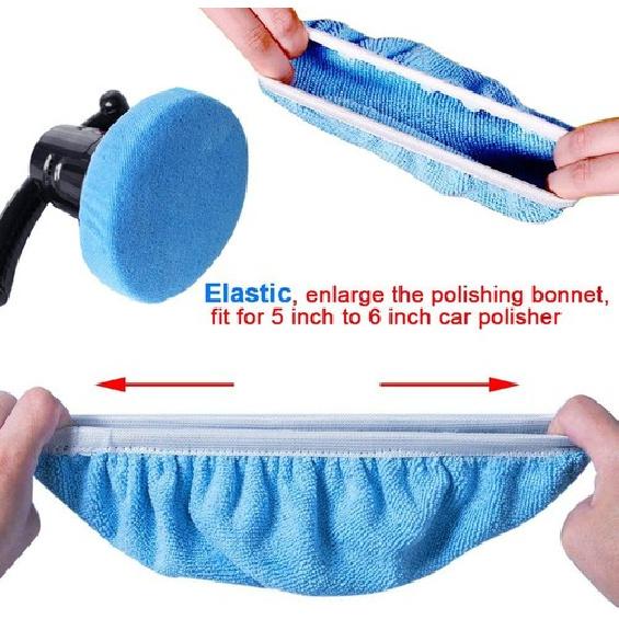 24 Packs Car Polisher Pad Bonnets 5 to 6 Inch Polishing Bonnet with 12 Packs Mic