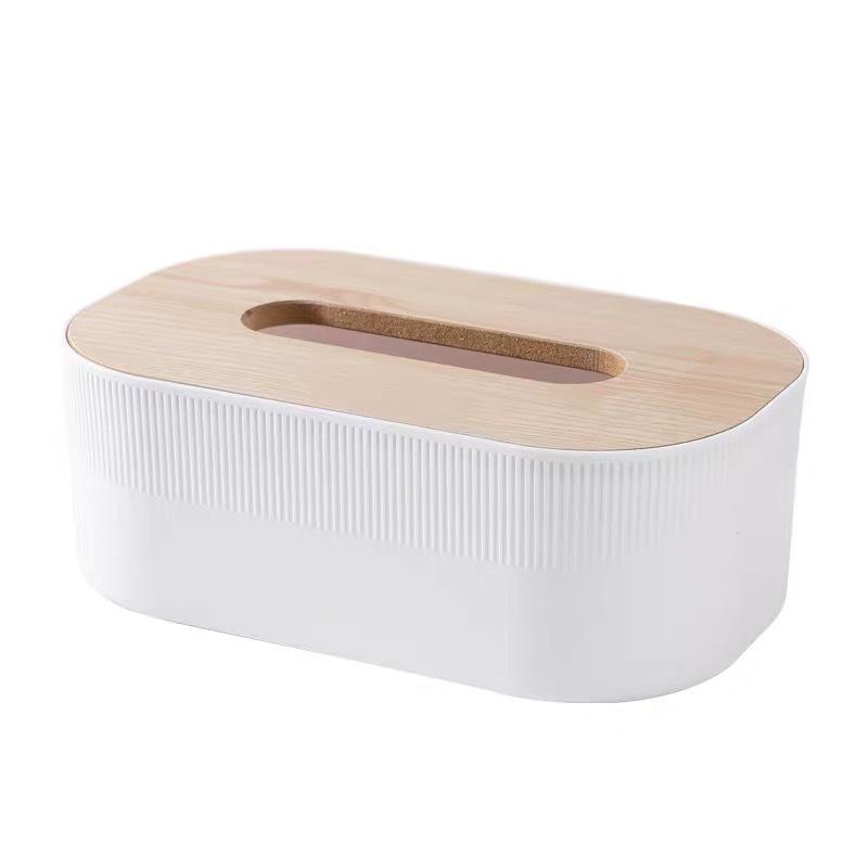 Chic Wooden Lid Tissue Box for Home Decor - Stylish Pull-out Design