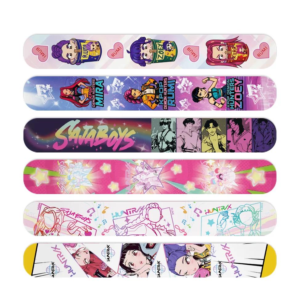 Kpop Demon Hunters Slap Bracelets Celebration Favors Snap Bracelets Birth Date Celebration Gifts Decoration Supply Children Xmas Gifts