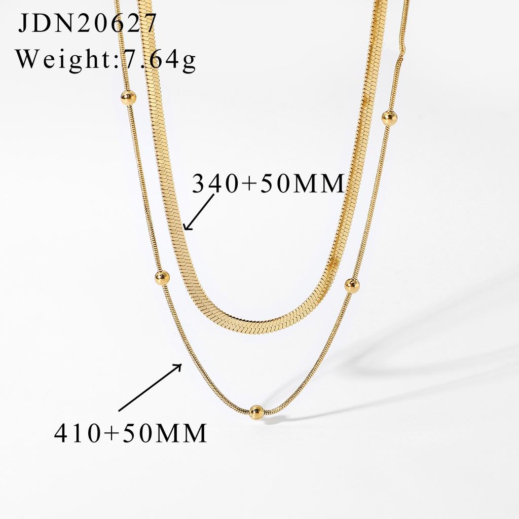 Youthway Stainless Steel Metallic Chain Necklace Basic Style Autumn And Winter Matching Waterproof Jewelry