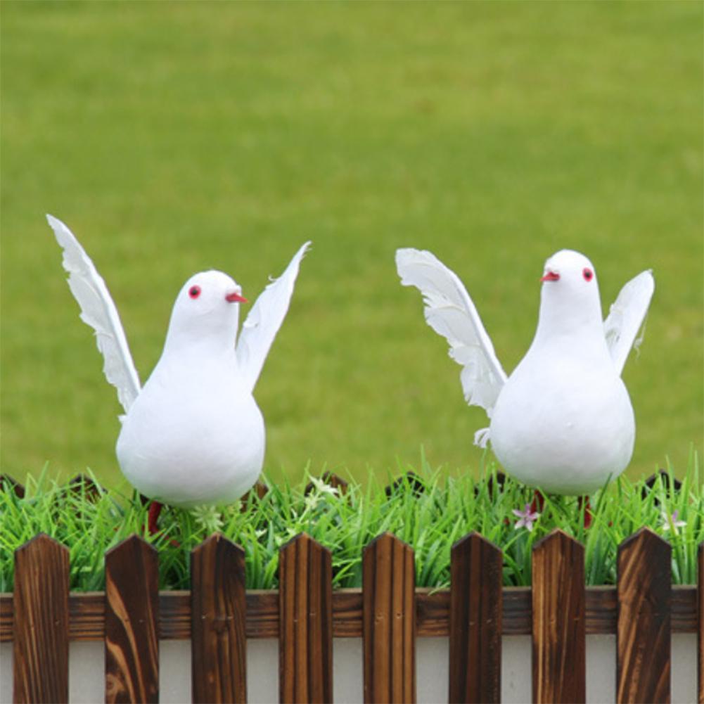 5-1pc  Artificial White Pigeon Foam Doves Peace Doves For Wedding Dec Birds Animal Decoration Pigeons Bird Crafts DIY Bird Decor