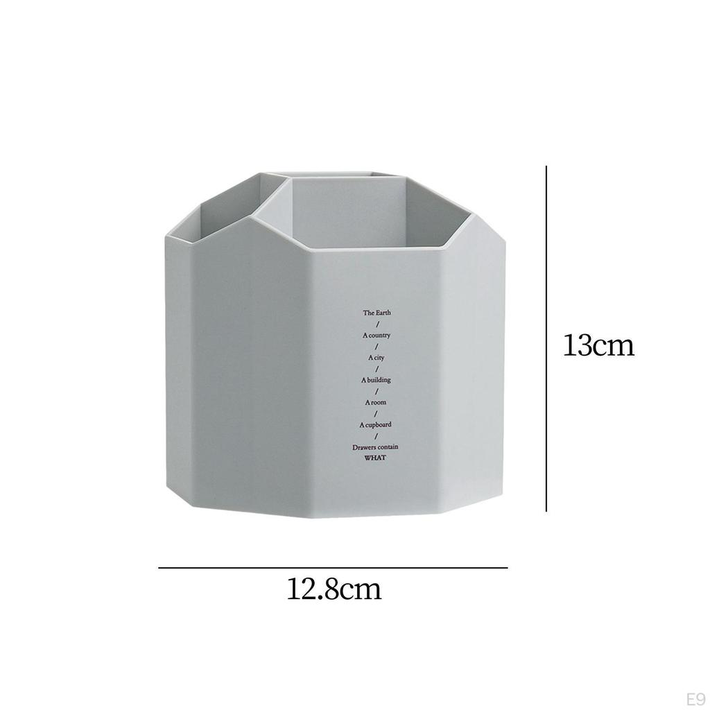Creative Pen Holder Large Capacity Thick Plastic Durable Makeup Barrel for School Desktop