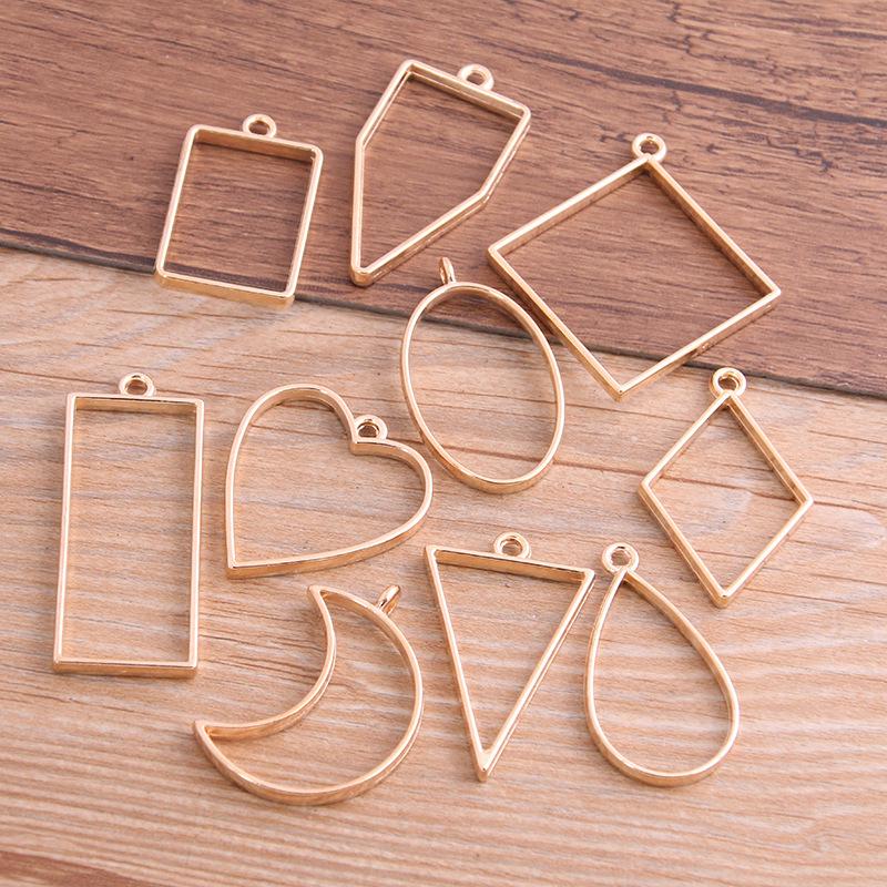 7-Color DIY Alloy Jewelry Geometric Epoxy Resin Mold Frame