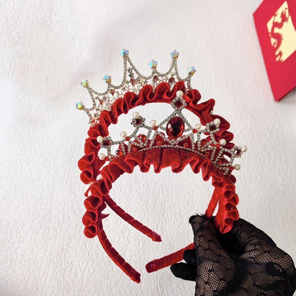 Tassel Chinese New Year Headband Red Hanfu Hairband All-match Crown Headwear  Children