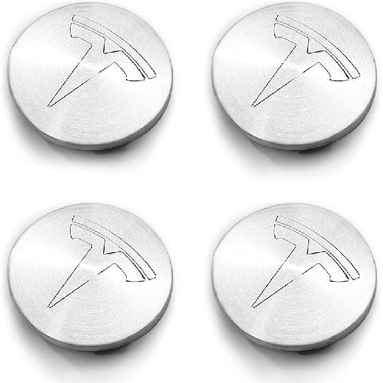 Wheel Center Hub Cap Kit With Tesla Emble Brand Center Caps For Model 3 Model Y With 20 Lug Nut Covers (4PCS) (Red)