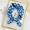 Pastoral Style Printed Silk Scarf Head Scarf Floral Kerchief Simple Scarf Hair Band  Women