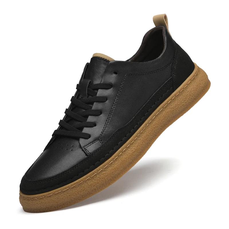 Fashion Luxury Brand Men's Shoes Italian High Quality Leather Casual Shoes New Business All-match Men Sneakers Non-slip Skateboard Shoes