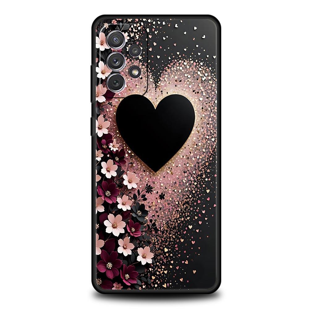 Colored Love Heart Printed Phone Case for Samsung Galaxy A55 A35 A17 A07 A15 A13 A25 A51 A71 A72 A73 A32 A52 A52S A41 Soft TPU