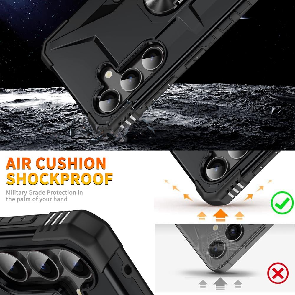 Für Samsung Galaxy A17 5G Hülle Objektivschutz Rüstung Handyhülle für Galaxy A17 A 17 GalaxyA17 Ringständer Stoßfest Funda