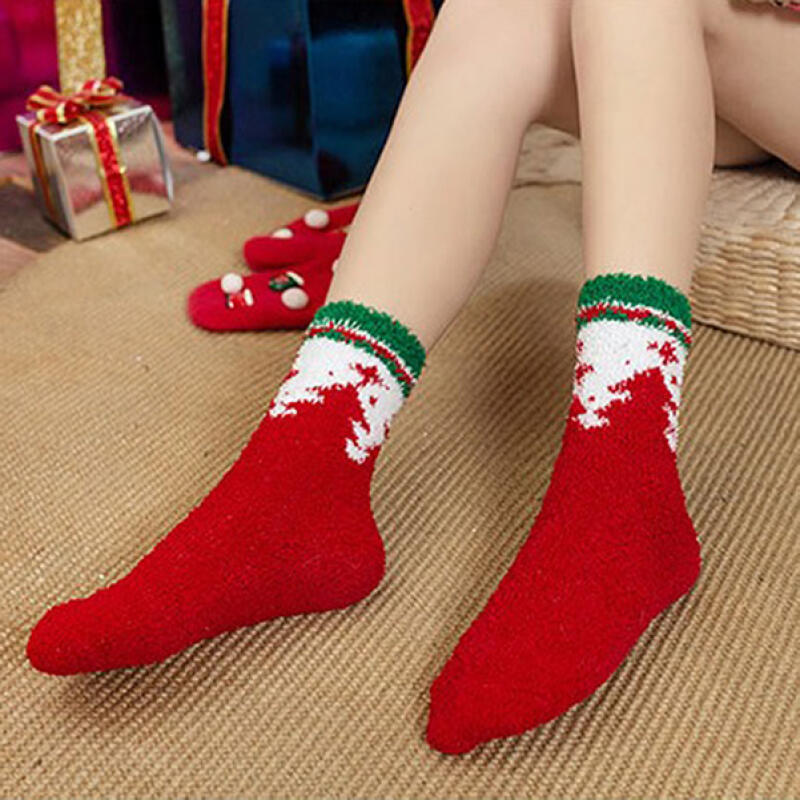 Red Winter Sleep Socks Christmas Winter Socks