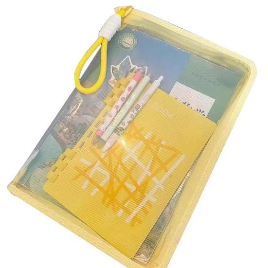 Transparent Zipper Pouch A4 Letter Size File Folder with Handle Portable Document Organizer for Office School Travel Supplies