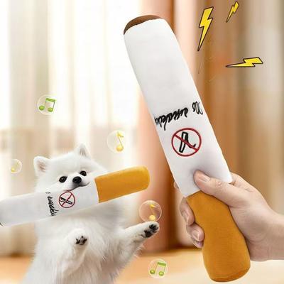 Pet Funny Toys Cigar Big Smoke Plush Sound Squeak Fake Cigarettes Toys Dog Chew Molar Interactive Game Bite Resistant Pet Toy