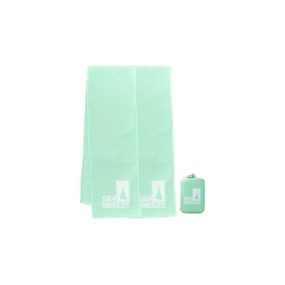 [Sea Breeze] Cool Towel for Kids, UV Protection, Cool Feeling, 2 Towels, 1 Case Included, Light Green