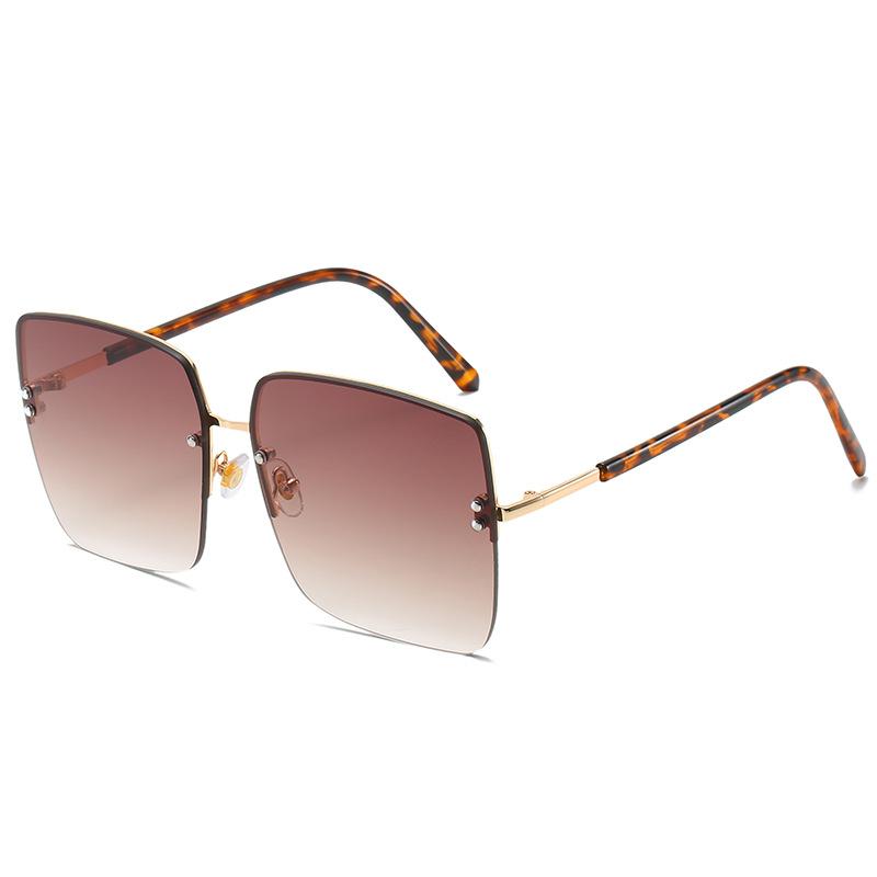 2020 Square Sunglasses, Street Shooting Personalized Rice Rimless Glasses Gradual Change Color Sunglasses Women