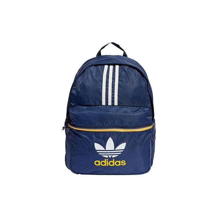 Adidas Originals Trefoil Logo Print Zipper Backpack Recycled Nylon Unisex Backpack Dark-Blue IL4833 Dark Blue