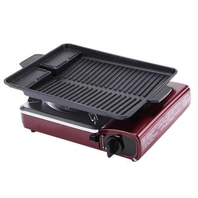 BBQ Grill Pan Plate Portable Non-Stick Grilling Pan Coating Butane Gas Stove Cooker Plate Outdoor Camping Barbecue Plate 32*26cm