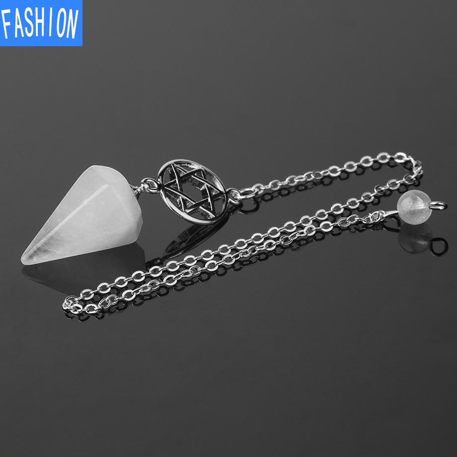 Spirit Pendulum Natural Crystal Pendant Treatment Point Pendulum Weika Meditation Semi Gem Jewelry Gift