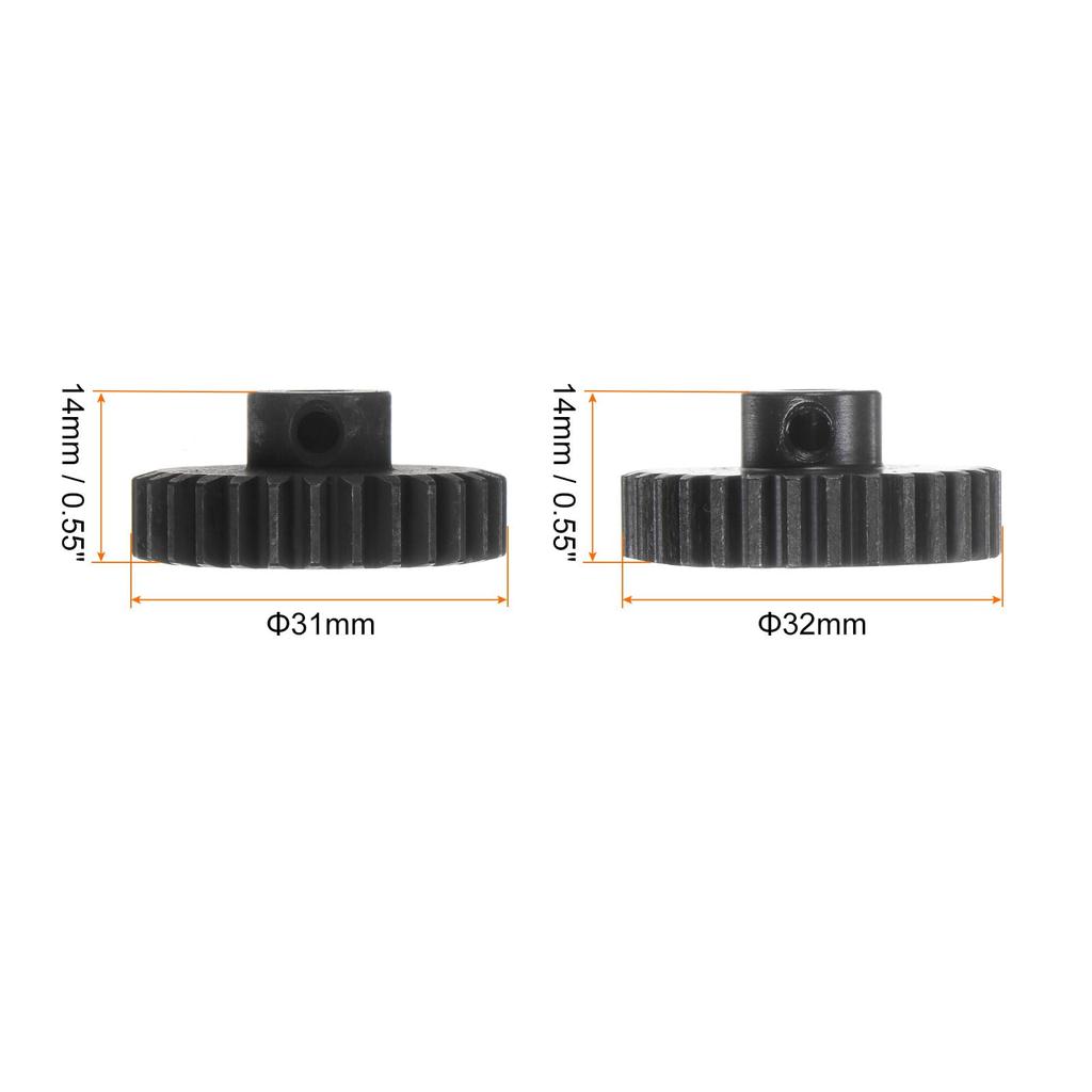 Uxcell Mod1 M1 Pinion Motor Gear Set, 29T/30T, for 5mm RC Motor Shaft, M1 Pitch Gear for RC Cars, Includes Hex Wrench, 2 Pieces