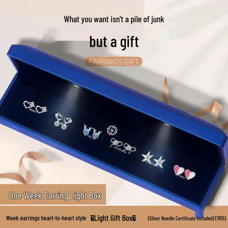 925 Silver Light Earrings for Christmas, Valentine's Day, or Birthday Gifts - Perfect for Your Girlfriend or Wife