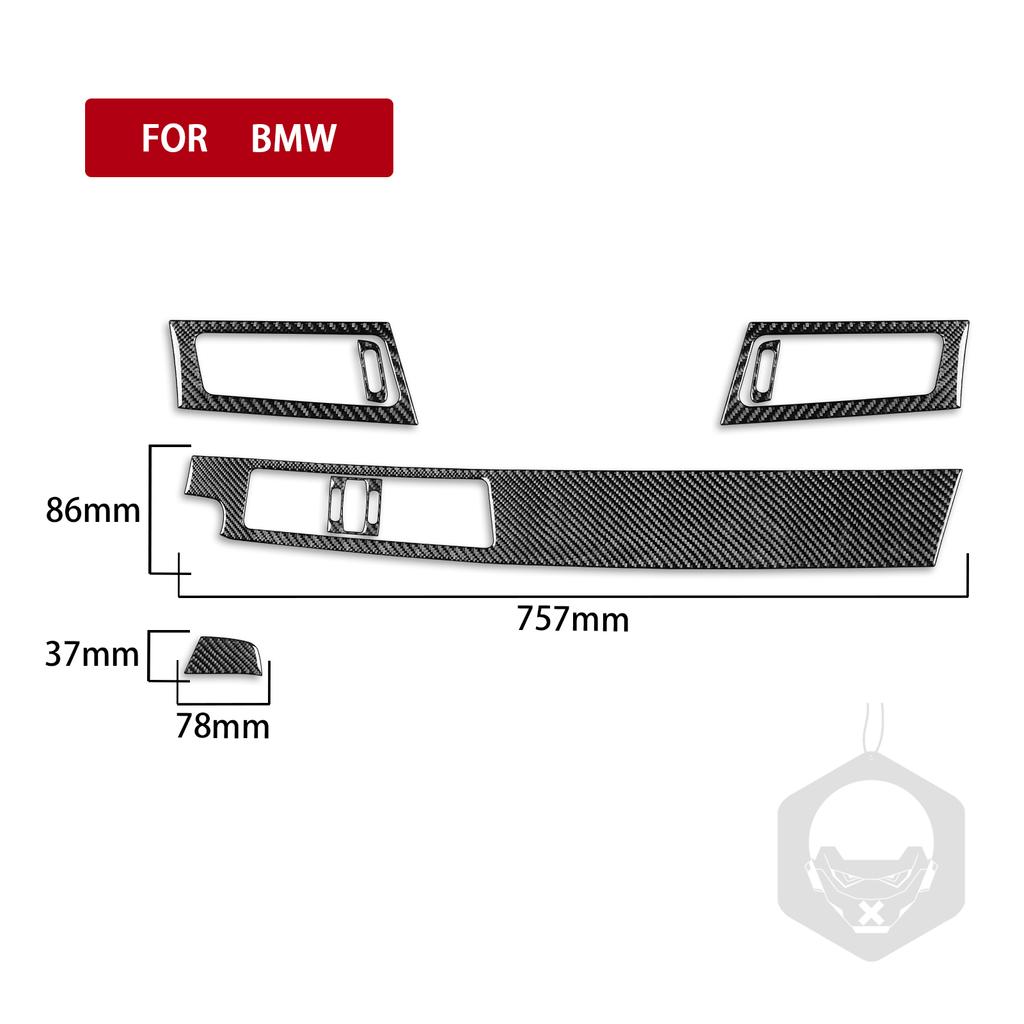 7 Pcs Carbon Fiber Air Outlet Instrument Right Side Panel Cover  Suits Car Interior Decoration Sticker For BMW5 Series E60 04-07