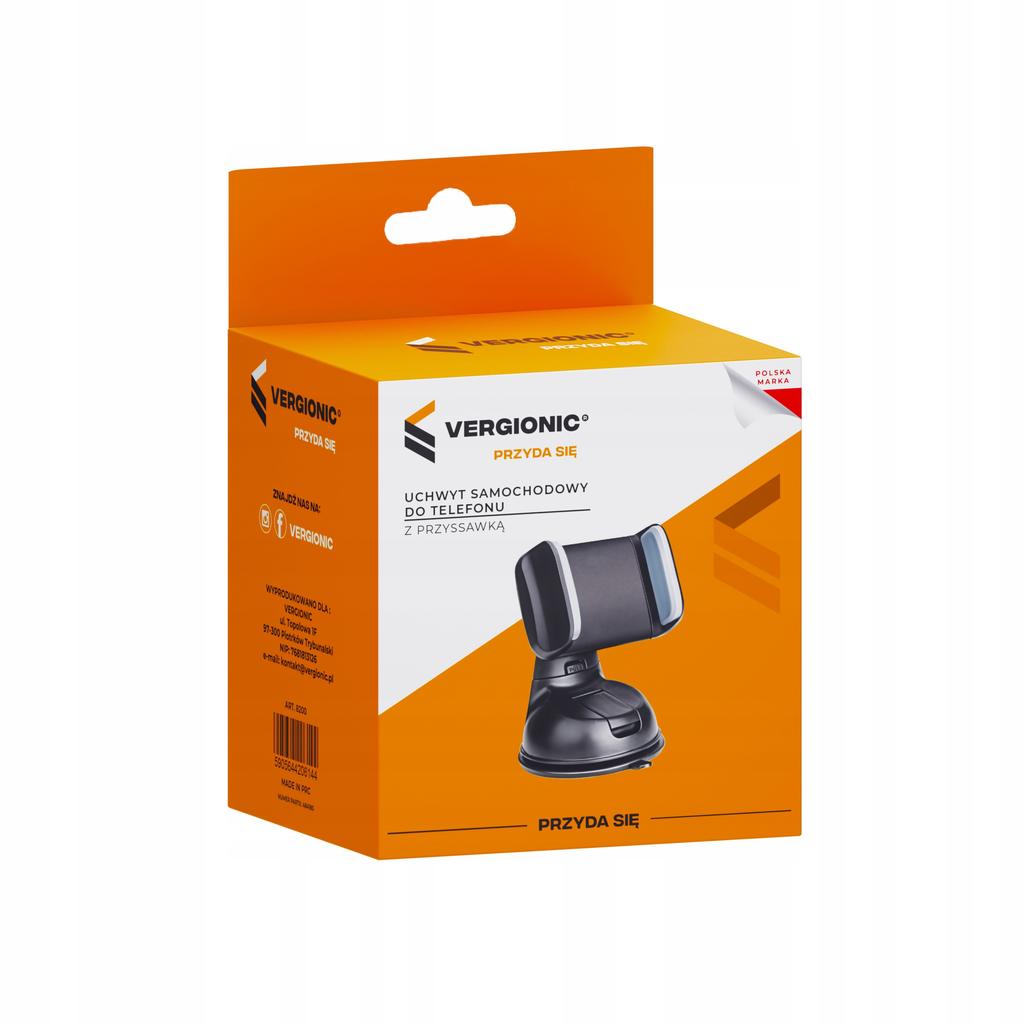 Uchwyt samochodowy do telefonu z przyssawką na kokpit czarny