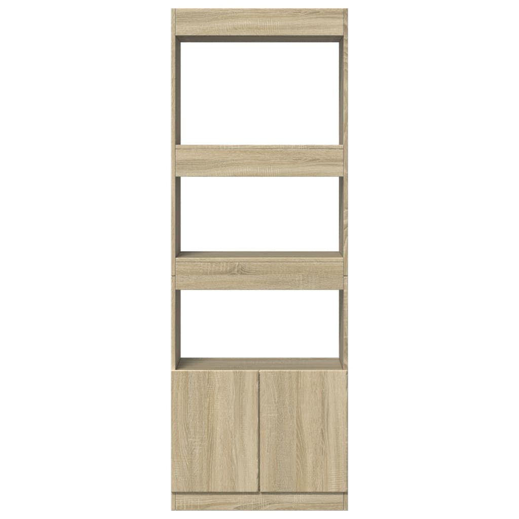 Highboard 63 x 33 x 180 cm Sonoma Oak Effect Particleboard