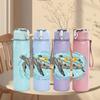 1PC Swimming Sea Turtle 750ml Color Plastic Sports Water Bottle Leakproof Flip Straw Lid Suitable for Sports Office Home Use