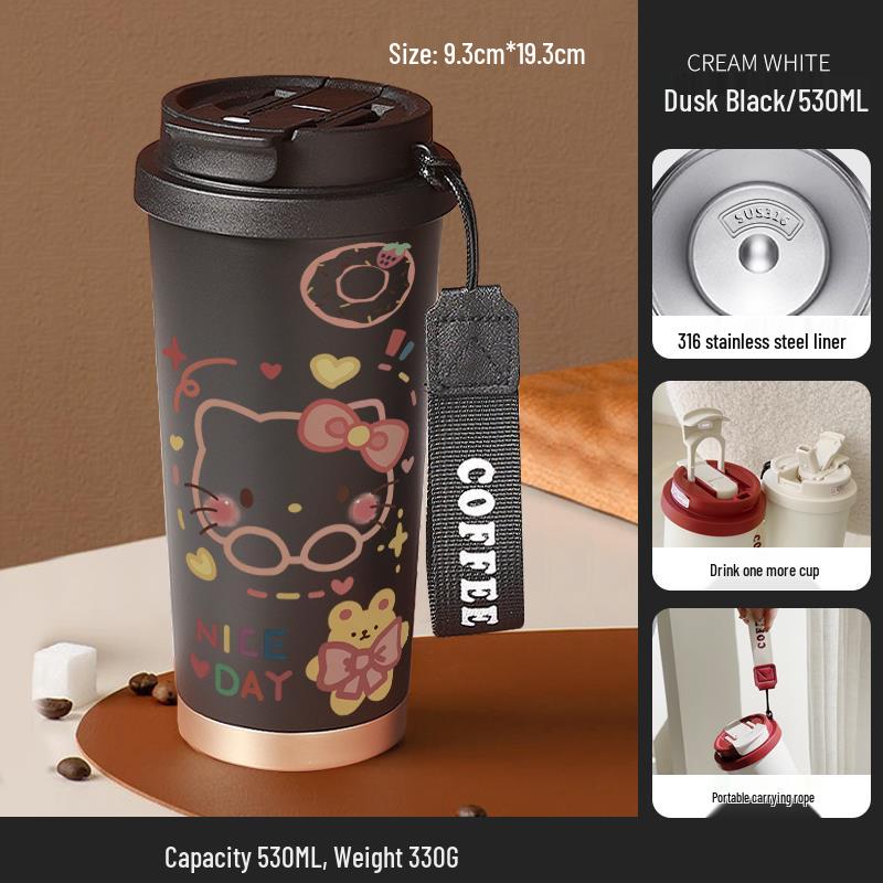 

Hello Kitty 316 Stainless Steel Insulated Water Cup with Straw 2025 Edition 530ml