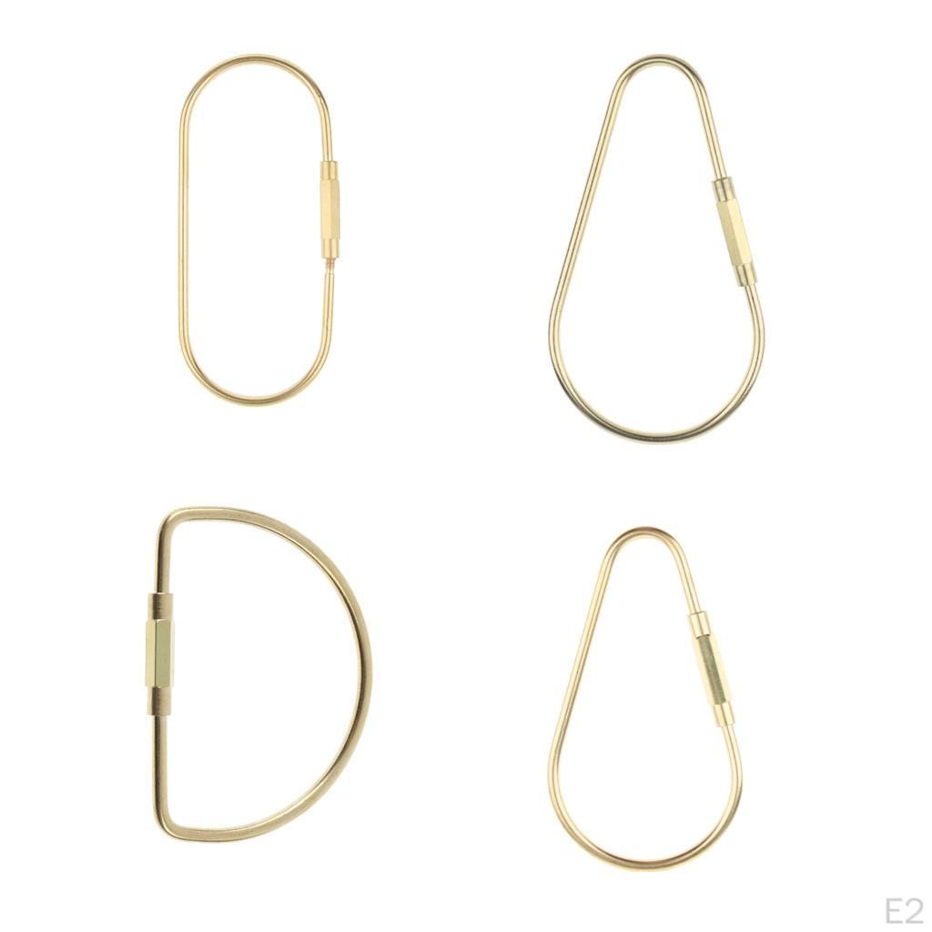 Sturdy Brass Keychain Oval / D A Shape